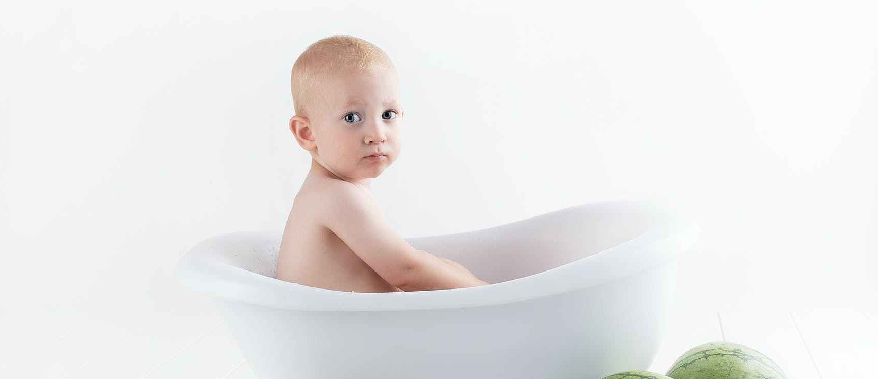 little boy in the tub