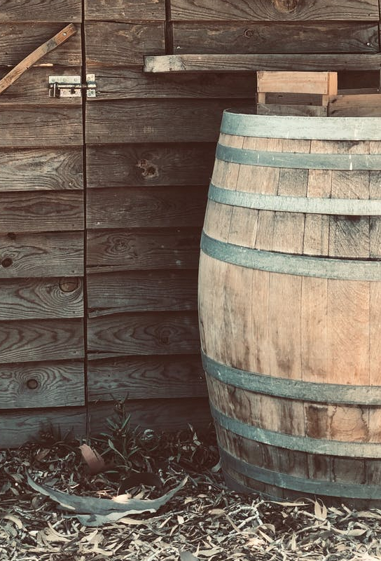 old wooden barrel