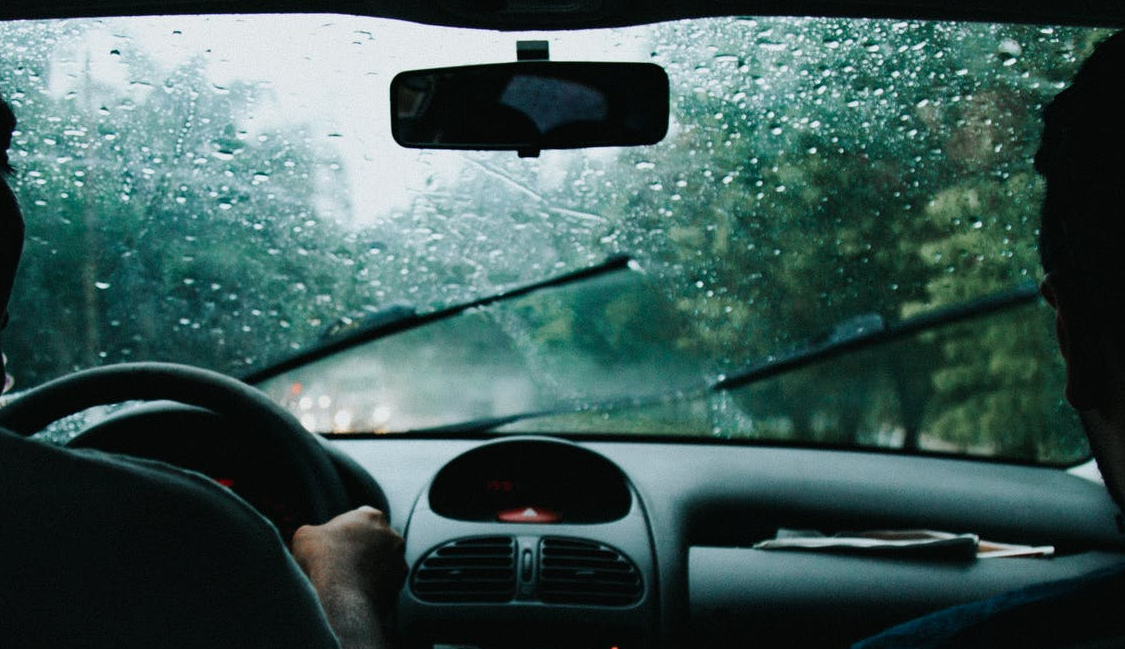 a rainy windshield