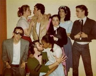 college friends dressed for sock hop