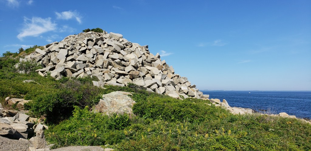 a pile of quarried granite