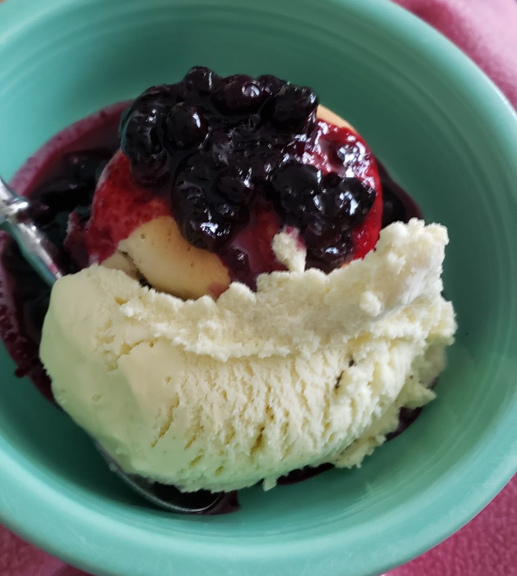 blueberry shortcake with lemon thyme ice cream