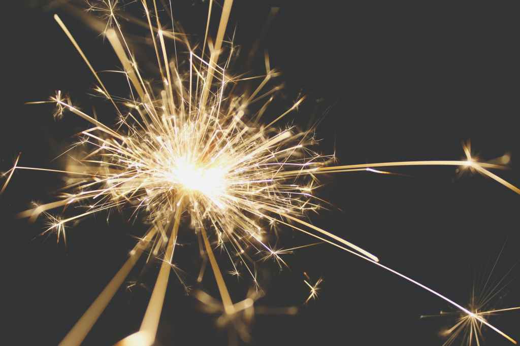 a lit sparkler