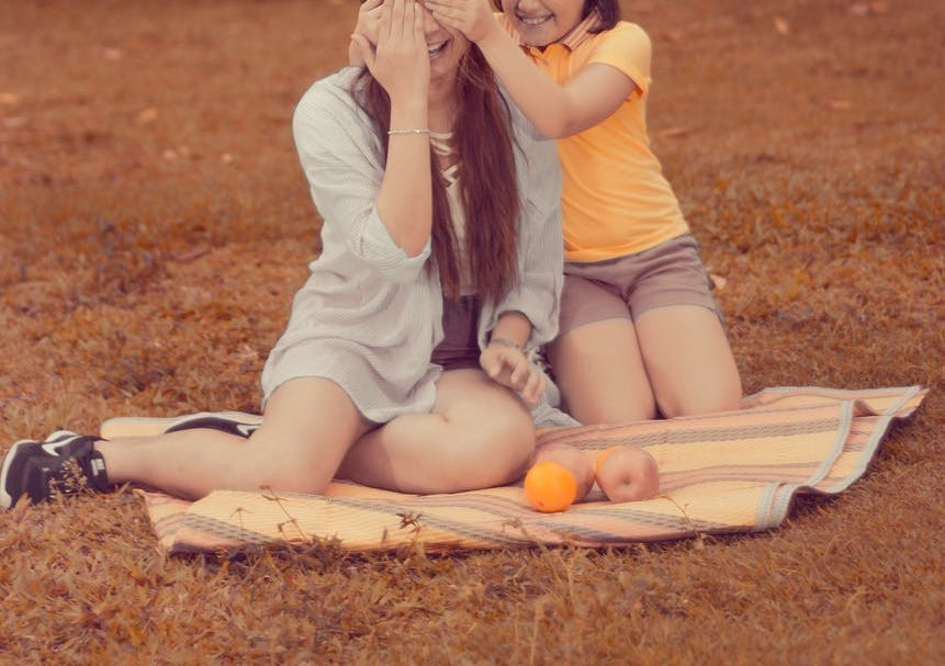 girls playing hide and seek