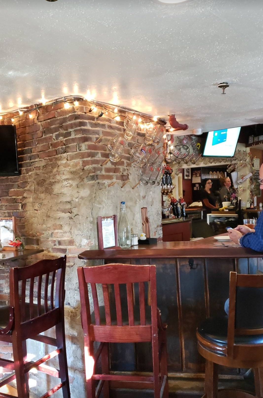 View of the brick walled bar