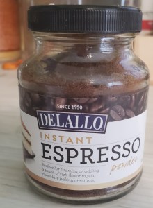 jar of Delallo Espresso powder