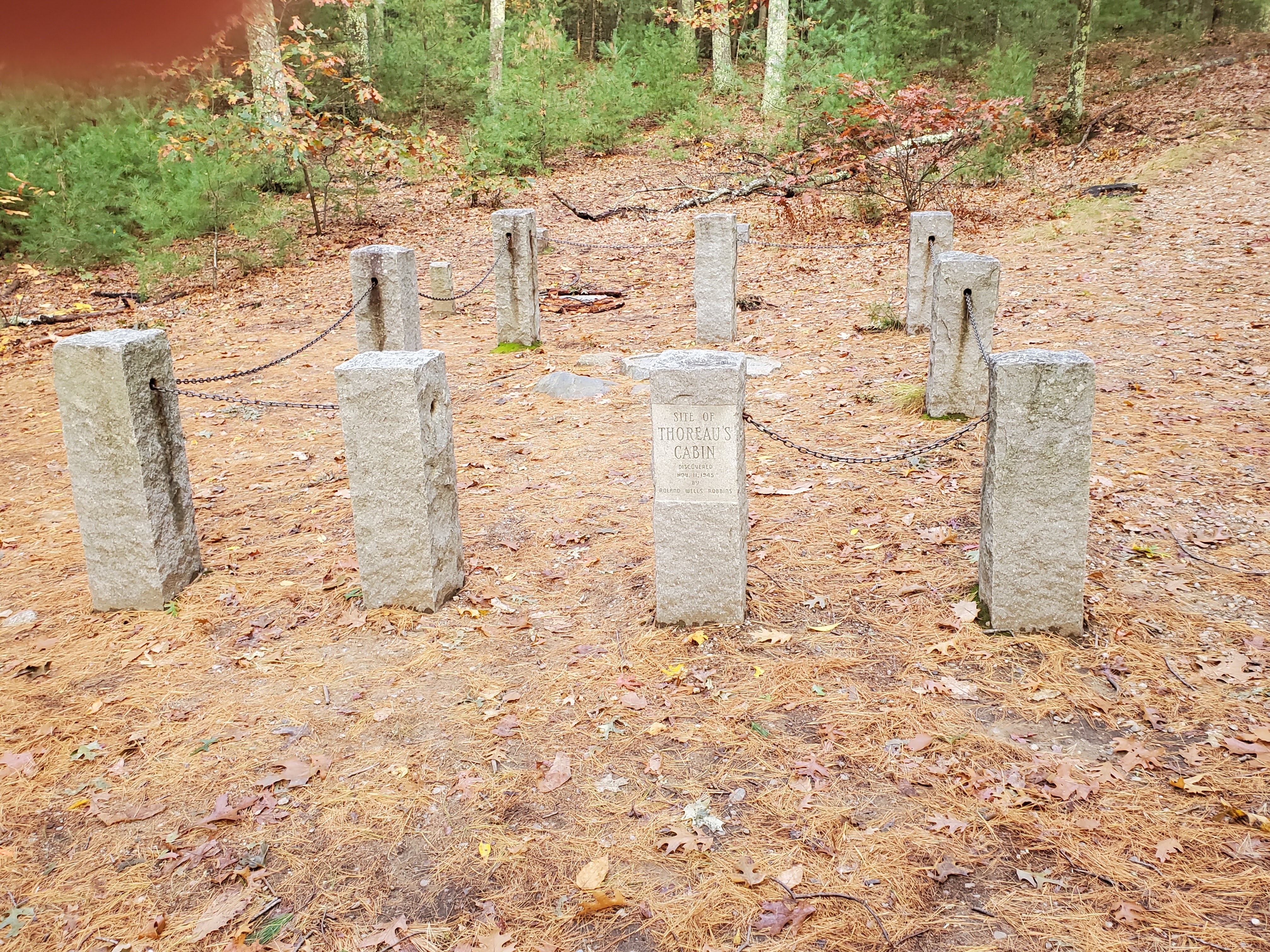 Most of what's left is a few stones and the chimney foundation at the back.