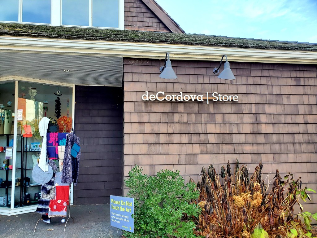 Sign on the front of the museum gift shop