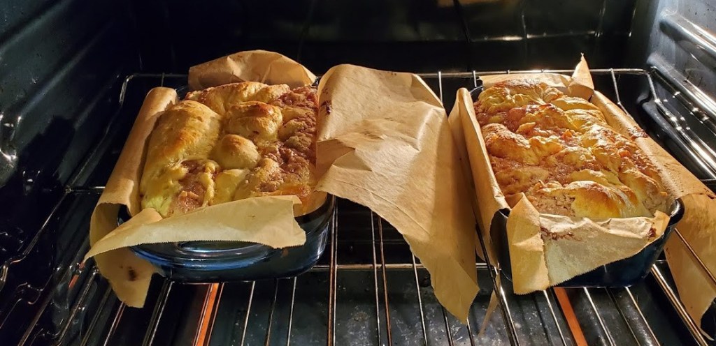 Babkas browning in the oven