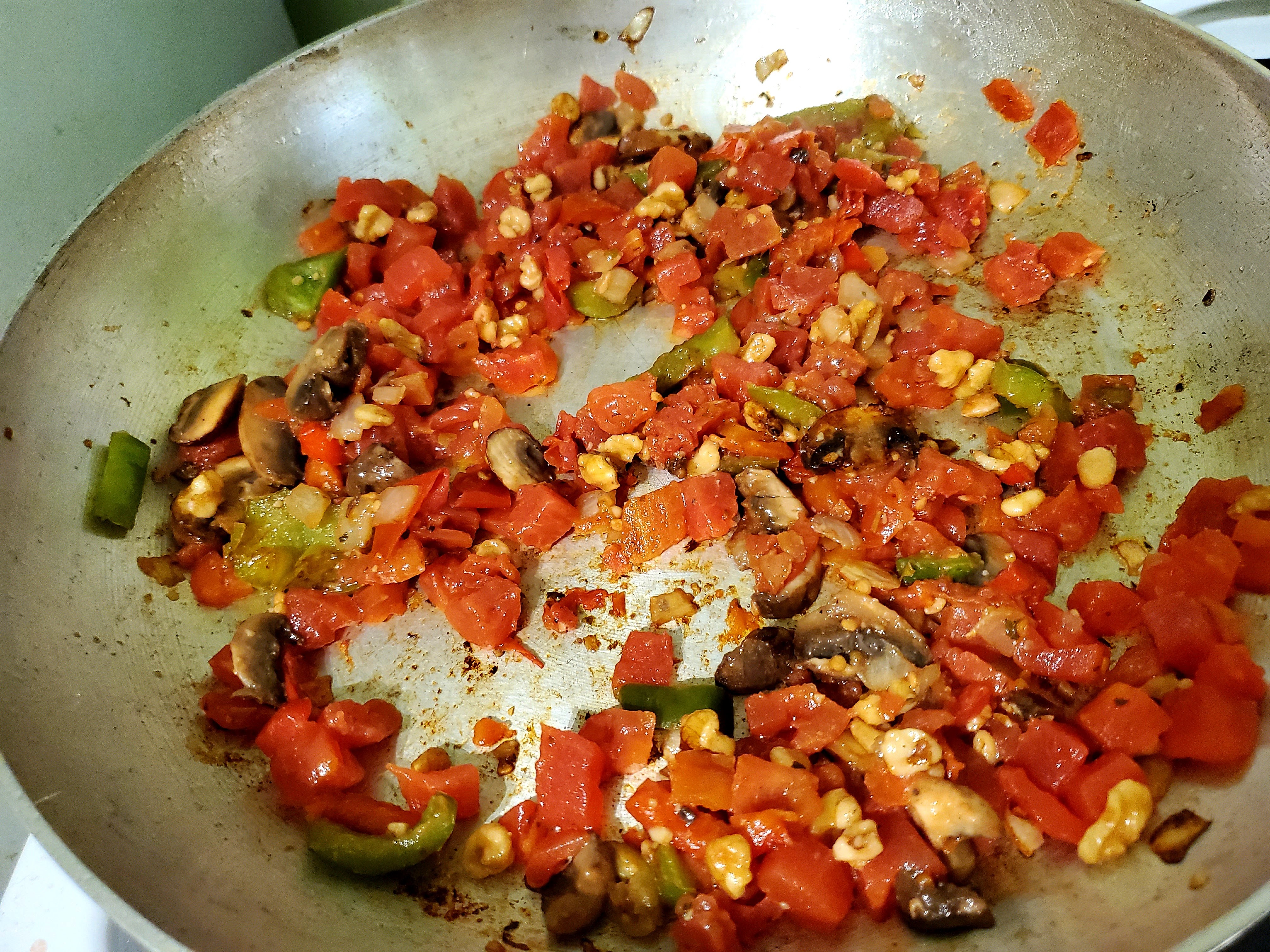 vegetables in a sautee pan