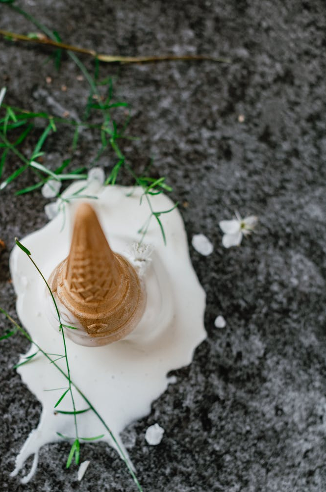 Ice cream melting on