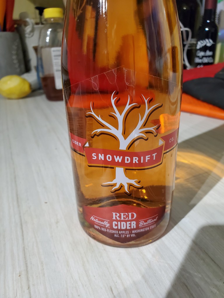 Bottle of Snowdrift Red Cider