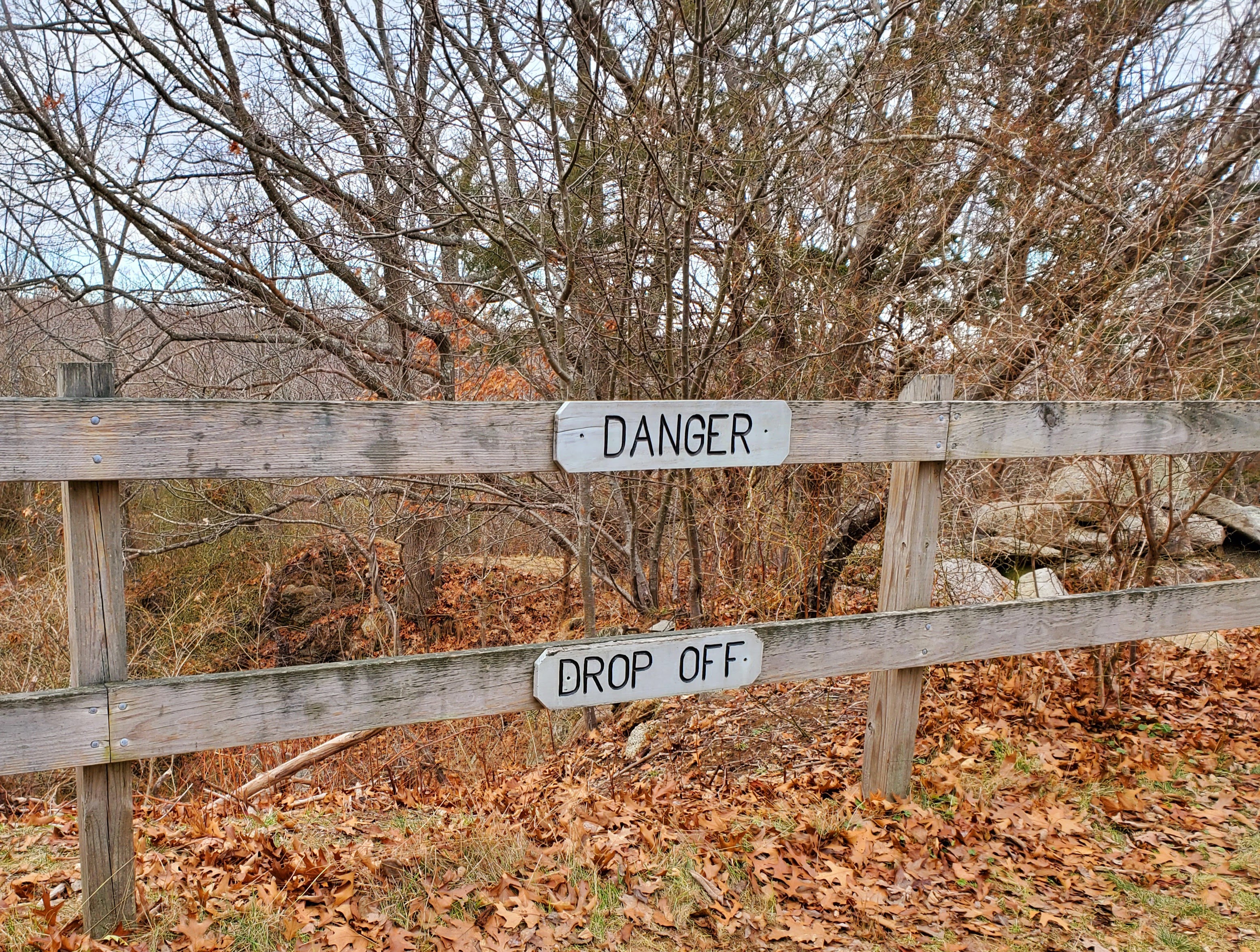 "Danger Drop Off" Signage